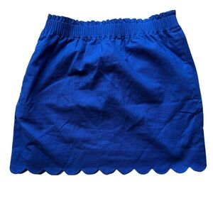 J. Crew Royal Blue Scalloped Hem Skirt